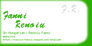 fanni renoiu business card